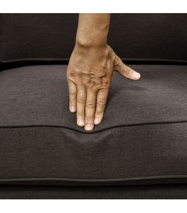 HOMCOM 2 Seater Sofa for Living Room, with Nailhead Trim, Dark Brown