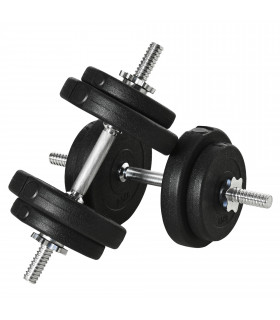 HOMCOM 20KG Adjustable Dumbbells Weight Set Hand Weight for Body Fitness