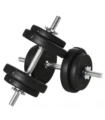 HOMCOM 20KG Adjustable Dumbbells Weight Set Hand Weight for Body Fitness