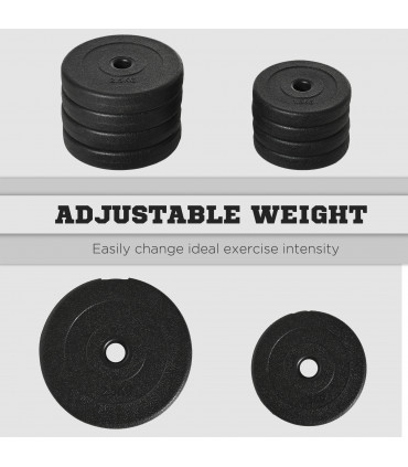 HOMCOM 20KG Adjustable Dumbbells Weight Set Hand Weight for Body Fitness