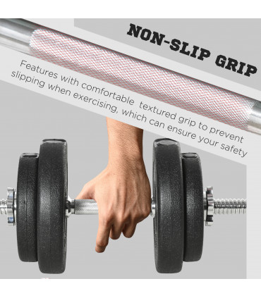 HOMCOM 20KG Adjustable Dumbbells Weight Set Hand Weight for Body Fitness