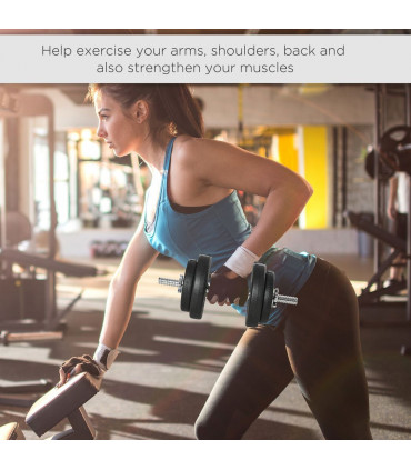 HOMCOM 20KG Adjustable Dumbbells Weight Set Hand Weight for Body Fitness