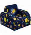AIYAPLAY Kids Armchair, Foldable Toddler Chair for Bedroom - Dark Blue