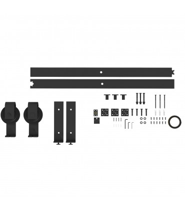 HOMCOM 4FT/122CM Bi-Folding Sliding Barn Door Hardware Kit Sliding Door Kit