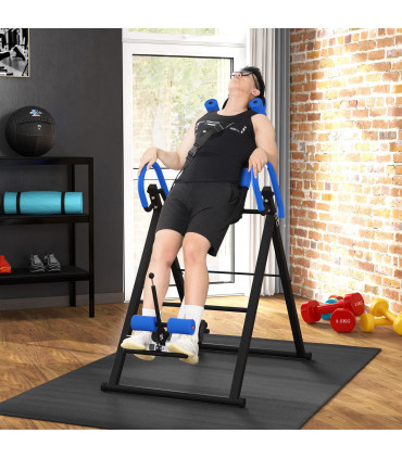 HOMCOM Adjustable Gravity Inversion Table with Safety Belt, Blue