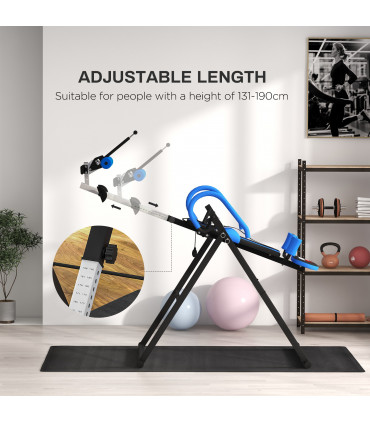 HOMCOM Adjustable Gravity Inversion Table with Safety Belt, Blue