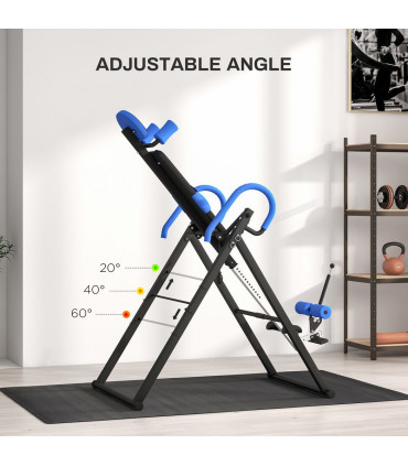 HOMCOM Adjustable Gravity Inversion Table with Safety Belt, Blue
