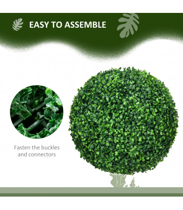 HOMCOM Set of 2 Artificial Topiary Balls Indoor Outdoor Faux Boxwood Balls