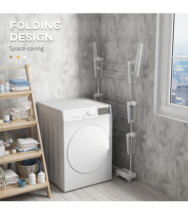 HOMCOM 3 Layer Folding Cloth Hanger Stand Towel Hanging Dryer Rack Holding Airer