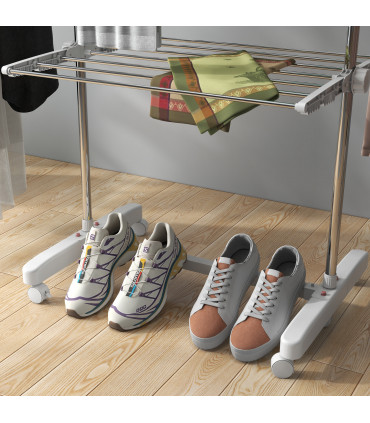 HOMCOM 3 Layer Folding Cloth Hanger Stand Towel Hanging Dryer Rack Holding Airer