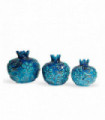 Ceramic Vase Pomegranate Trio Ocean Blue 11 / 9 / 8cm