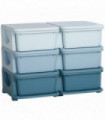 HOMCOM Kids Storage Unit Toy Box Vertical Dresser with Six Drawers - Blue