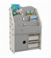 AIYAPLAY Kids Storage Units with 2 Storage Boxes, 67 x 29 x 98cm, Light Grey