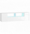 HOMCOM TV Unit Cabinet for TVs up to 60", TV Stand with LED Lights, White