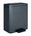 HOMCOM 2 x 20L Double Rubbish Bin, Pedal Bin with Soft-Close Lid, Black