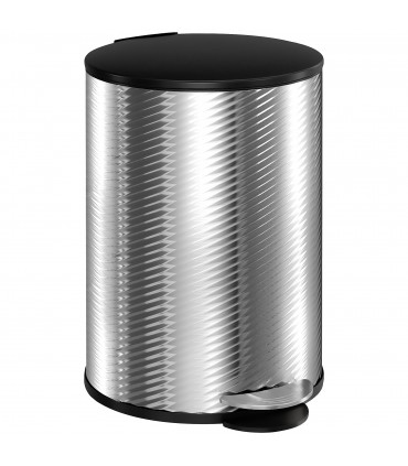 HOMCOM 20L Kitchen Pedal Bin, Stainless Steel Bin with Soft-close Lid, Silver