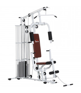 HOMCOM Multifunction Home Gym Weight Training Station Machine White
