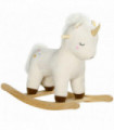 AIYAPLAY Rocking Horse with Unicorn Design, Sound, for 2-4 Years Old, White