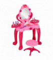 AIYAPLAY Kids Dressing Table with Mirror and Stool, Light, 15 Accessories