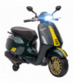 AIYAPLAY Vespa Licensed 12V Kids Electric Bike w/ 2 Training Wheels, Green
