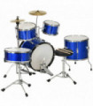 AIYAPLAY 11 Piece Junior Drum Set for Kids with Stool, Drumsticks, Blue