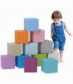 HOMCOM 12 PCs Soft Play Blocks Soft Foam Toy Blue