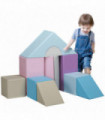 HOMCOM 11 Piece Soft Play Equipment for Toddlers, Soft Play Set , Blue