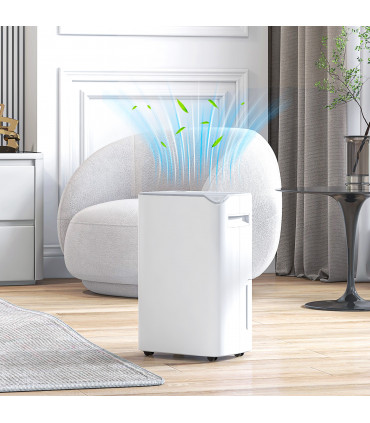 HOMCOM 20L/Day Small Dehumidifier for Home Damp Laundry, with 24H Timer