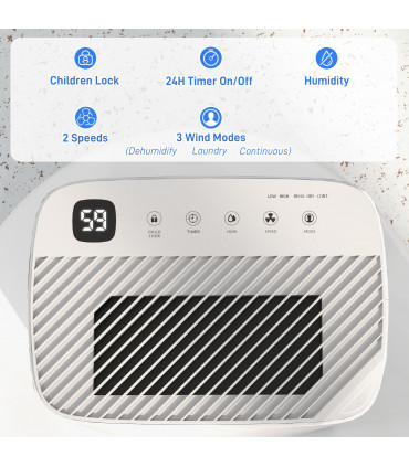 HOMCOM 20L/Day Small Dehumidifier for Home Damp Laundry, with 24H Timer