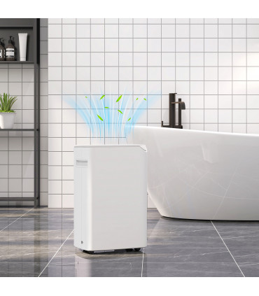 HOMCOM 20L/Day Small Dehumidifier for Home Damp Laundry, with 24H Timer