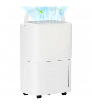 HOMCOM 20L/Day Dehumidifier with Continuous Drainage, 5L Water Tank, Timer