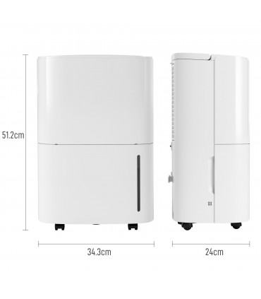 HOMCOM 20L/Day Dehumidifier with Continuous Drainage, 5L Water Tank, Timer
