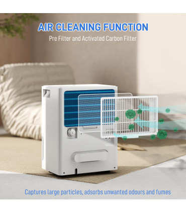 HOMCOM 30L Dehumidifier with Filter, Auto Defrost, for Home Laundry Drying