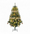 HOMCOM 6ft Artificial Christmas Tree with LED Lights, Decoration, Auto Open