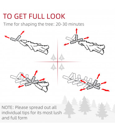 HOMCOM 6ft Artificial Christmas Tree with LED Lights, Decoration, Auto Open