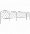 Outsunny 61 cm x 3 m Outdoor Picket Fence Panels with Panels, Swirls, Black