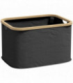 HOMCOM 36L Collapsible Laundry Hamper, Washing Basket for Bathroom, Black