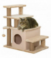 PawHut Dog Steps for Bed 4 Step Pet Stairs Cat House with Detachable Cover