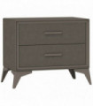 HOMCOM Velvet Bedside Table with 2 Drawers and Steel Legs, Brown