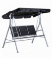 Outdoor 3-Seater Swing Chair-Black