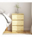 vidaXL Bedside Cabinet 40x29.5x64 cm Solid Pine Wood