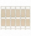 vidaXL 6-Panel Room Divider Cream 210x165 cm Fabric