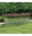 Garden Raised Bed 320x40x77 cm Galvanized Steel Silver