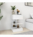 vidaXL Bedside Cabinet High Gloss White 40x35x65 cm Engineered Wood