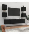 vidaXL 6 Piece TV Cabinet Set Black Engineered Wood