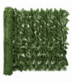 vidaXL Balcony Screen with Dark Green Leaves 400x75 cm