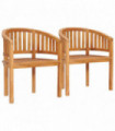 vidaXL Banana Chairs 2 pcs Solid Teak Wood