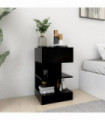 vidaXL Bedside Cabinet Black 40x35x65 cm Engineered Wood