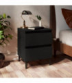 vidaXL Bed Cabinets 2 pcs Black 40x35x50 cm Engineered Wood