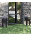 vidaXL Garden Planters 2 pcs Black 31x31x70 cm Solid Pinewood